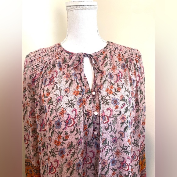 Johnny Was Maha Mini Shift Dress Floral Pink Size Medium - Picture 4 of 10